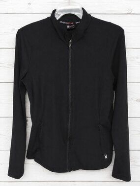 Spyder Black Zip-Up Athletic Jacket Size L